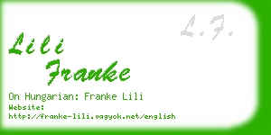 lili franke business card